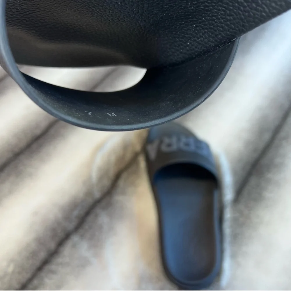 Salvatore Ferragamo Amos Logo Slide Sandals Black